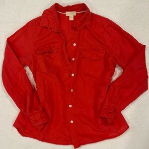 Lucy & Laurel Red Button Down Shirt - Size M